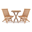 Afuera Living Solid Teak Wood Compact Foldable Garden Dining Set in Brown