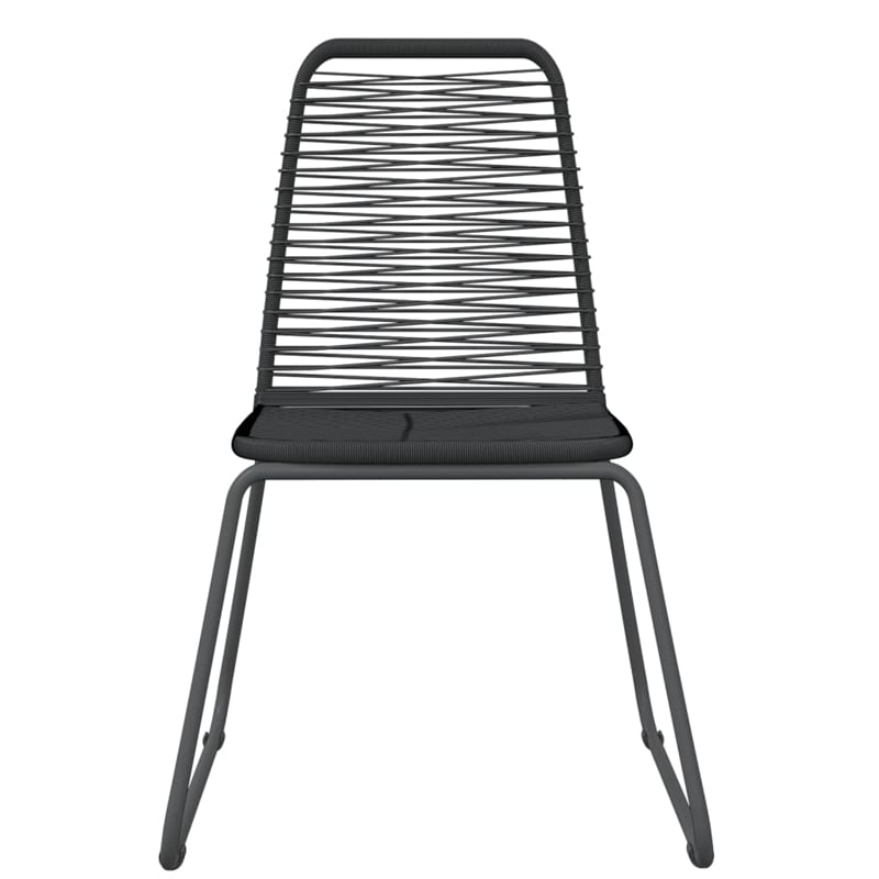 Afuera Living Powder-Coated Steel & PE Rattan Large Garden Dining Set in Black