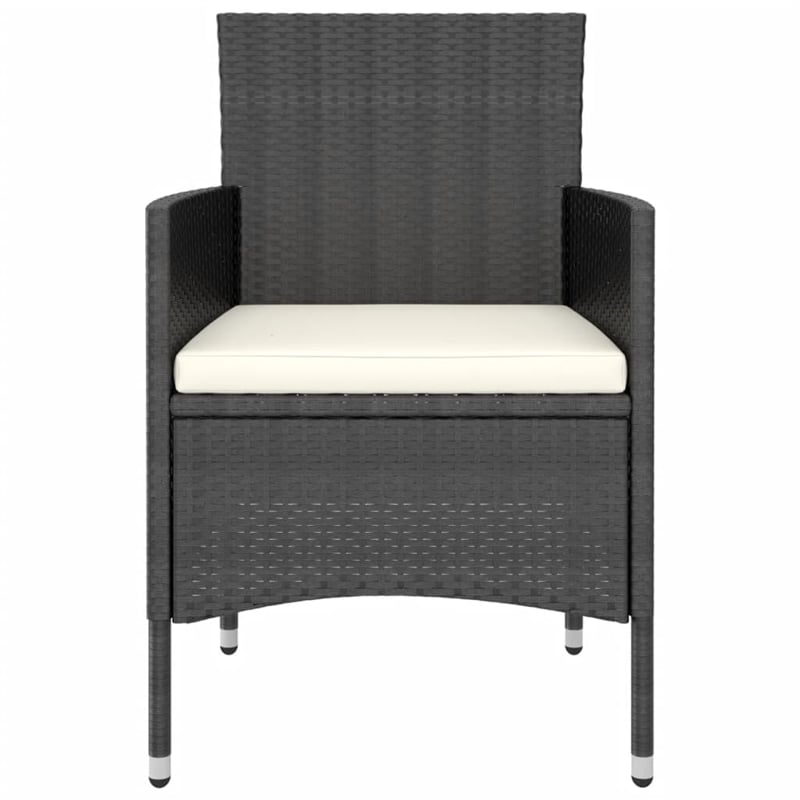 Afuera Living PE Rattan Compact Garden Dining Set in Black with Removable Covers