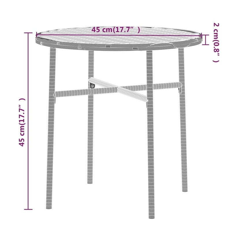 Afuera Living PE Rattan Compact Garden Dining Set in Black with Removable Covers