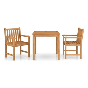 Afuera Living Fine Sanded Teak Hardwood Medium Garden Dining Set in Warm Brown