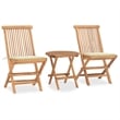 Afuera Living Outdoor Dining Set in Natural Teak Wood/Polyester