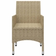 Afuera Living Contemporary Dining Set in Beige Solid Acacia Wood