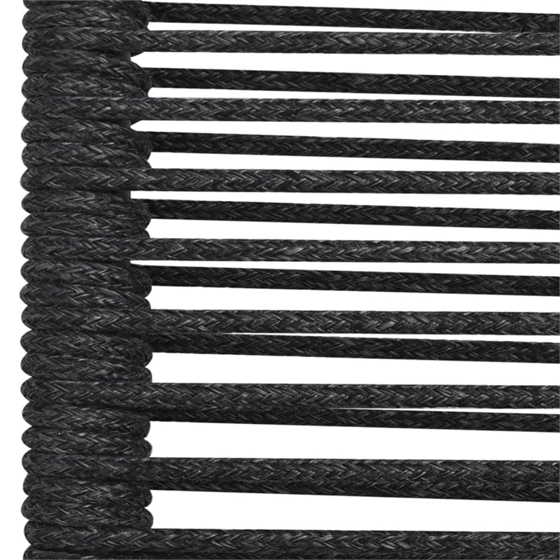 Afuera Living Powder-Coated Steel/Glass/Cotton Rope Garden Dining Set in Black