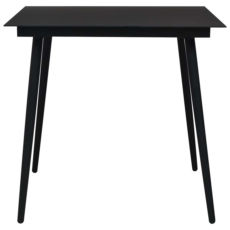 Afuera Living PVC Rattan/Powder-Coated Steel/Glass Compact Dining Set in Black