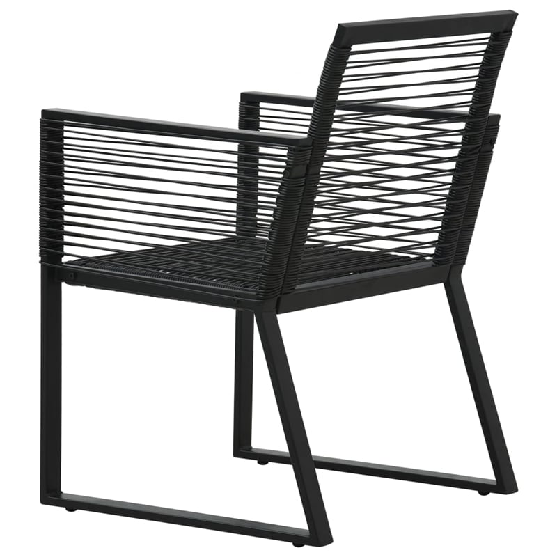Afuera Living PVC Rattan/Powder-Coated Steel/Glass Compact Dining Set in Black