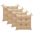 Afuera Living Patio Dining Set in Beige Bamboo and Polyester Medium - Set of 4