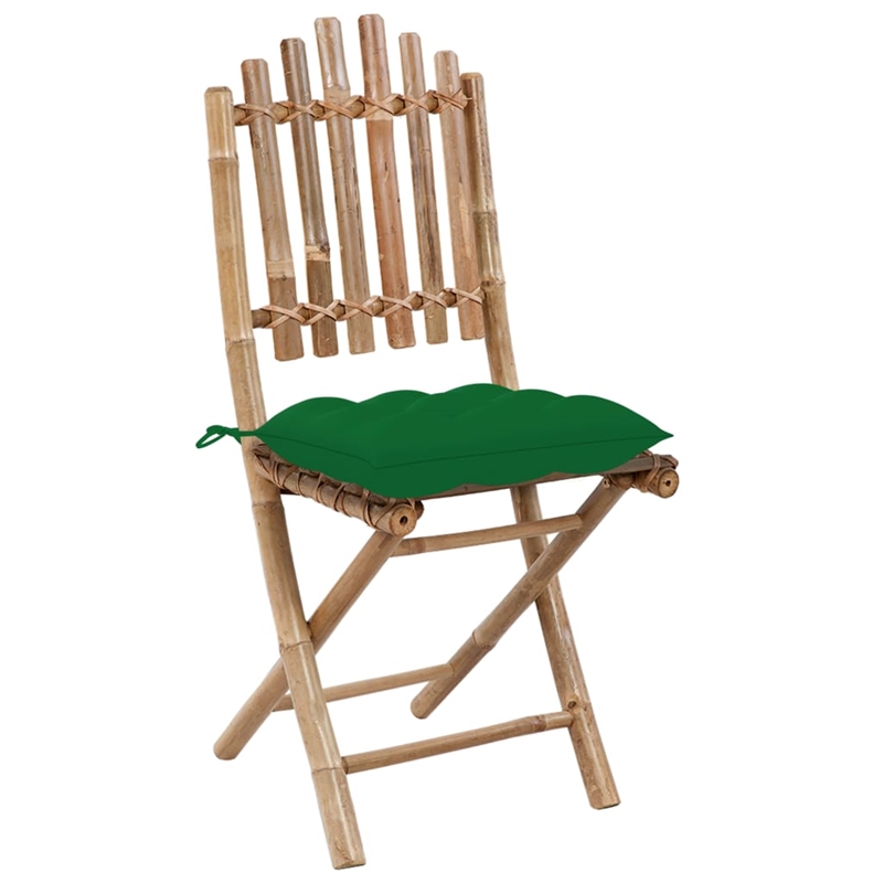 Afuera Living Patio Dining Set/Green Bamboo/Polyester - Set of 4