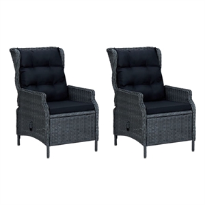 Afuera Living Outdoor Dining Set in Dark Gray Rattan Large Outdoor Dining Set