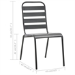 Afuera Living Steel With E-Coated & Powder-Coated Finish Dining Set in Dark Gray