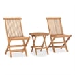 Afuera Living Smooth Sanded Teak Hardwood Compact Outdoor Dining Set in Brown