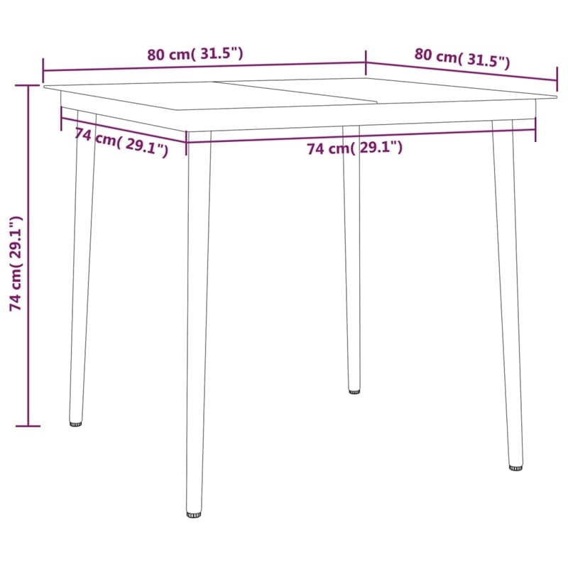 Afuera Living Powder-Coated Steel & Rattan Garden Dining Set in Anthracite/Gray