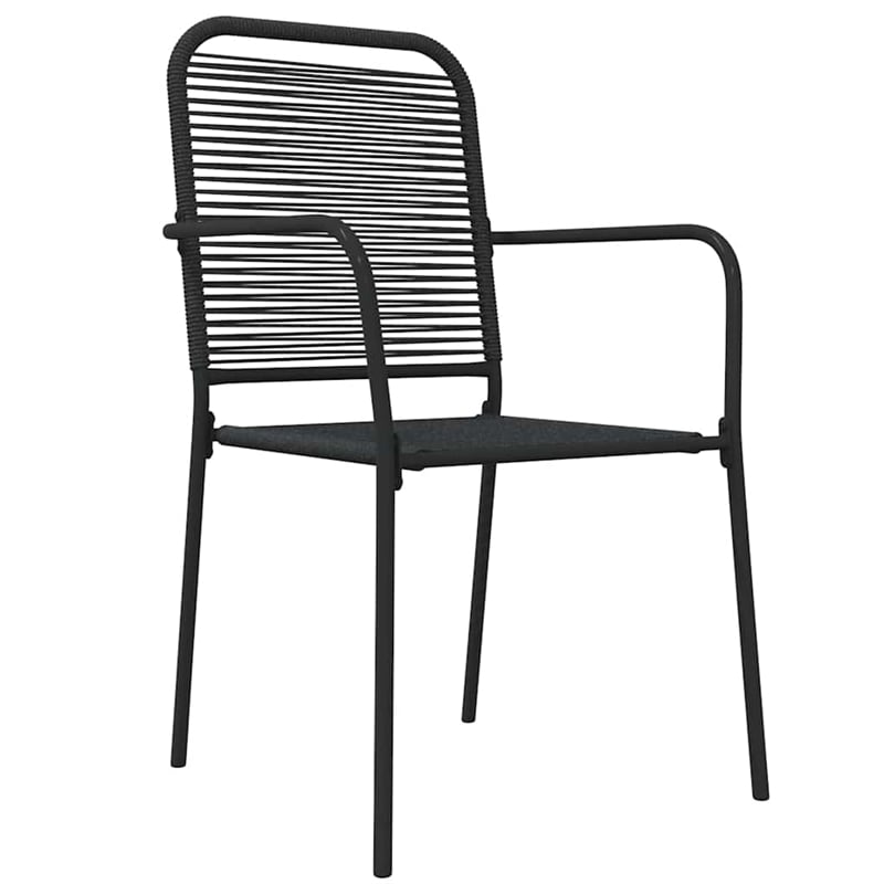 Afuera Living Cotton Rope Medium Stackable Garden Dining Set in Black