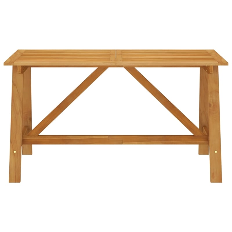 Afuera Living Solid Acacia Wood Standard Ergonomic Dining Set in Gray