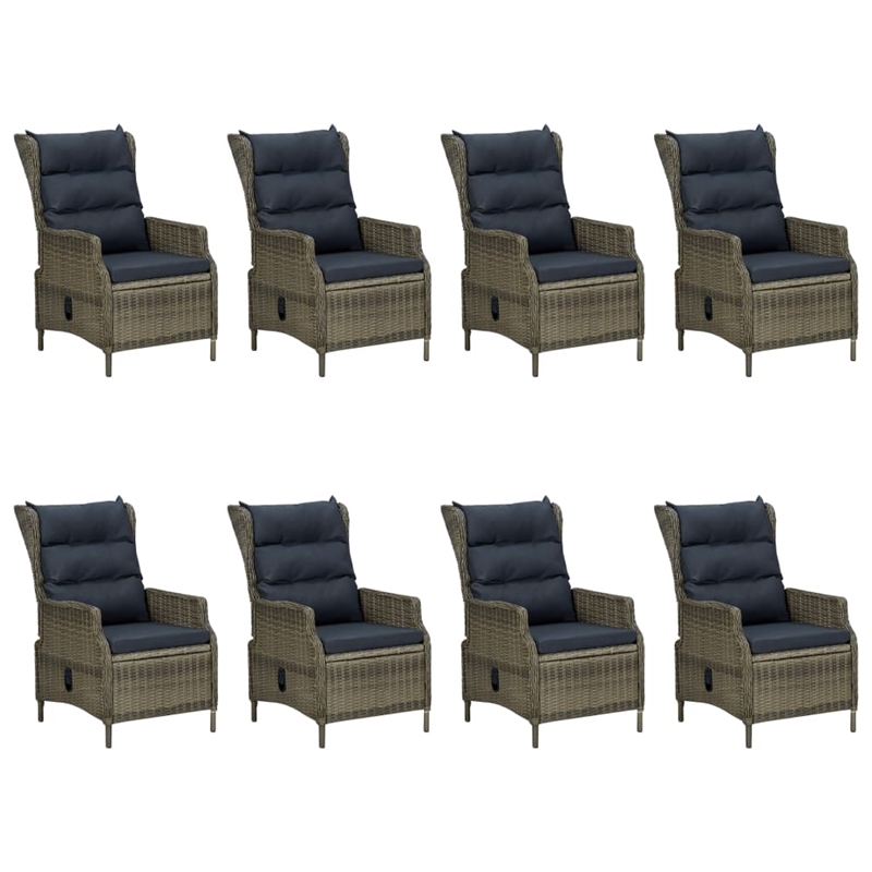 Afuera Living 9 Piece Round PE Rattan Patio Dining Set in Brown/Black