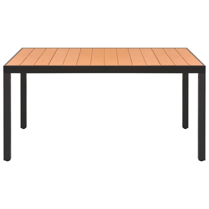 Afuera Living PE Rattan/WPC/Aluminum Medium Dining Set in Black/Brown