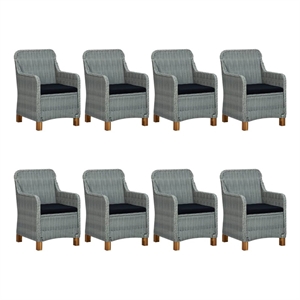 Afuera Living 9 Piece Garden Outdoor Dining Set in Dark Gray