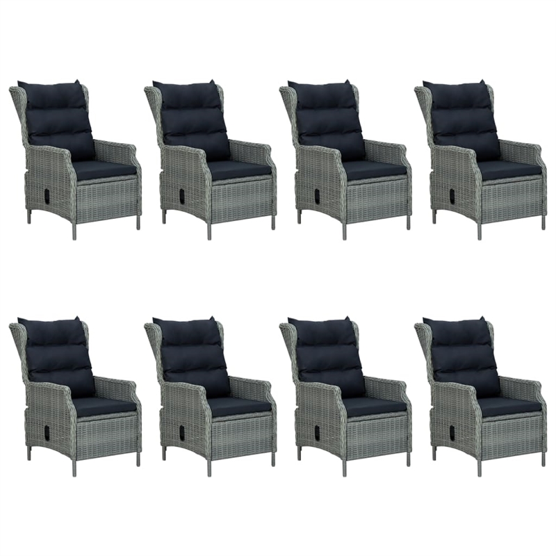 Afuera Living Synthetic Poly Rattan Outdoor Dining Set in Light Gray