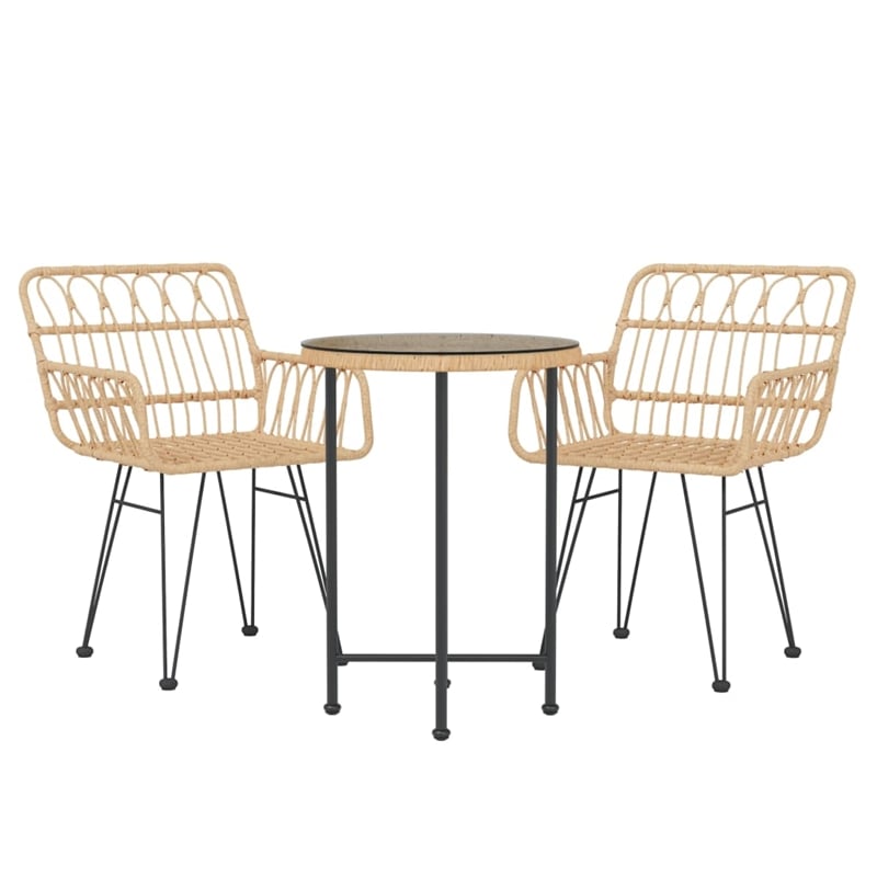 Afuera Living Steel Standard Durable Garden Dining Set in Brown