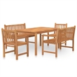 Afuera Living Solid Teak Wood Medium Garden Dining Set in Brown
