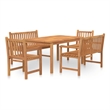 Afuera Living Solid Teak Wood Medium Garden Dining Set in Brown