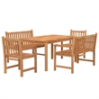 Afuera Living Solid Teak Wood Medium Garden Dining Set in Brown