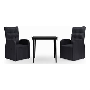 Afuera Living Garden Dining Set in Black With in Black Cushions
