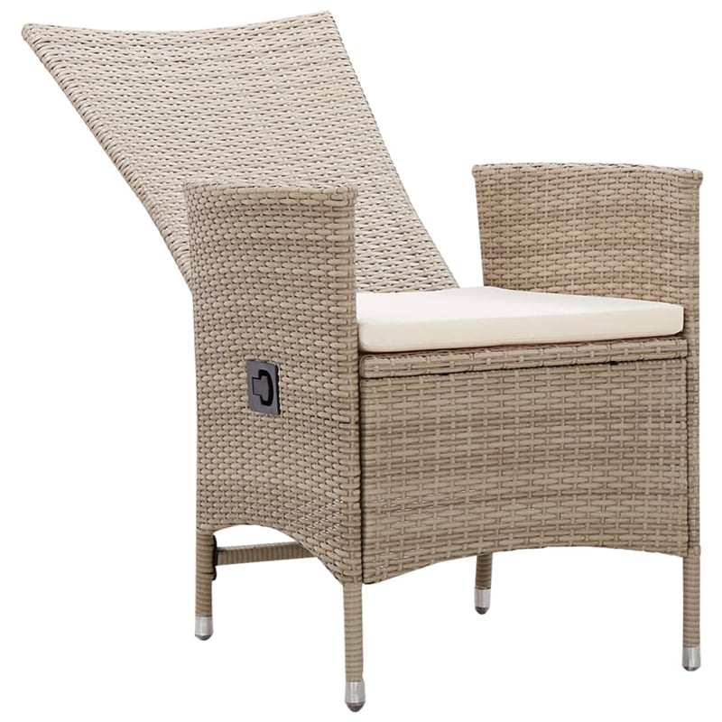 Afuera Living Solid Acacia Wood Dining Set in Beige/Cream White