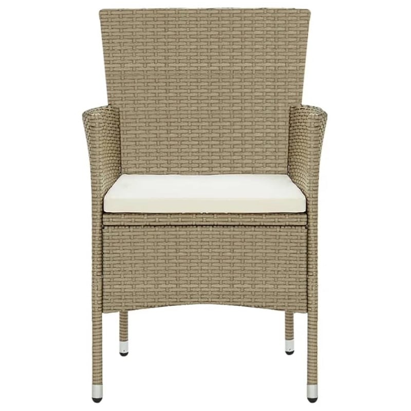 Afuera Living PE Rattan Medium Light Weight Dining Set in Beige