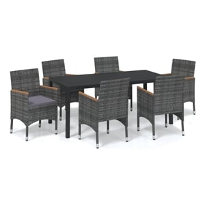 Afuera Living WPC Medium Durable Rectangular Dining Set in Gray