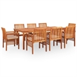 Afuera Living Outdoor Dining Set in Brown Frame /Cream Cushions