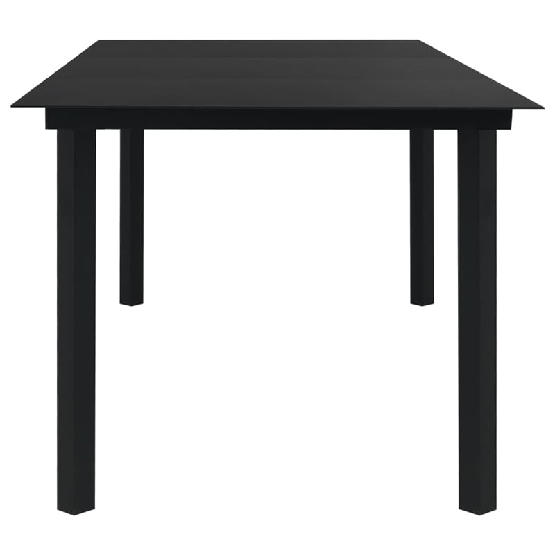 Afuera Living Dining Set in Black Glass Large Garden Dining Set