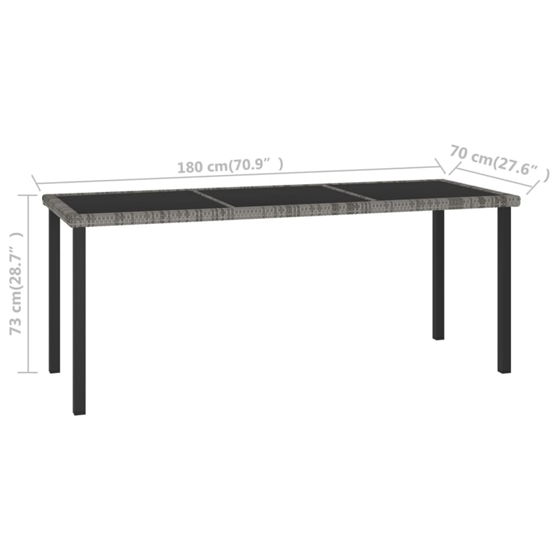 Afuera Living Dining Set in Gray and Black Poly Rattan Standard