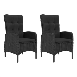 Afuera Living Solid Acacia Wood & PE Rattan Dining Set in Black