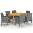 Afuera Living Solid Acacia Wood Standard Garden Dining Set in Gray