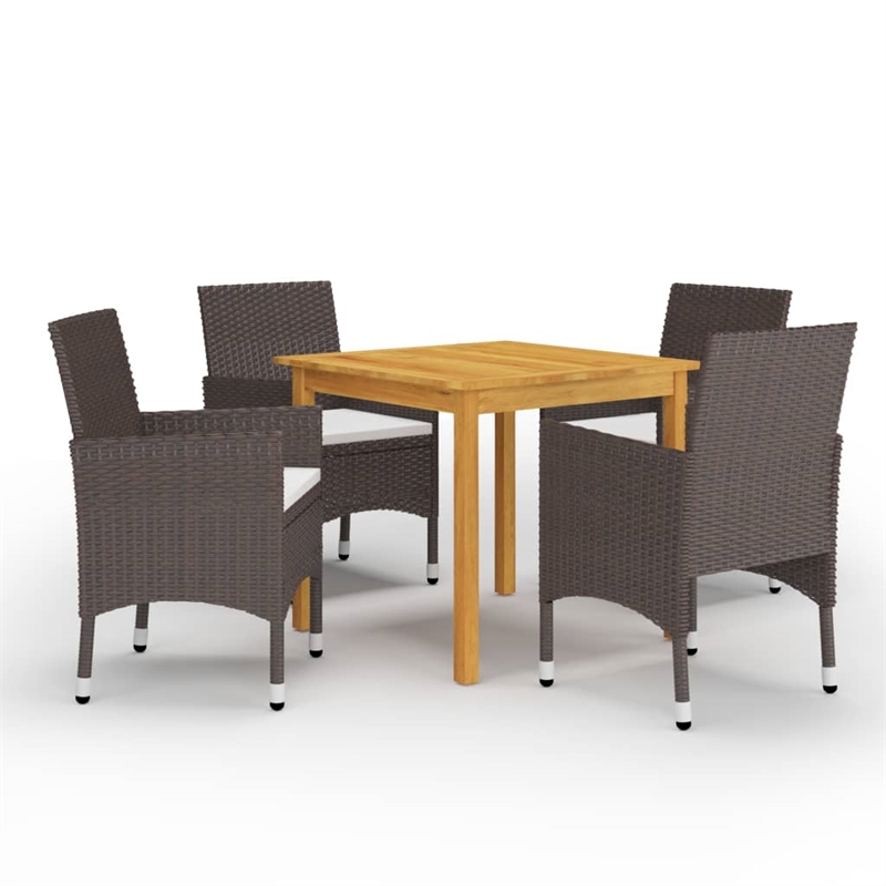 Afuera Living Dining Set in Brown Solid Acacia Wood Medium Durable