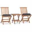 Afuera Living Teak Wood Medium Foldable Outdoor Dining Set in Gray