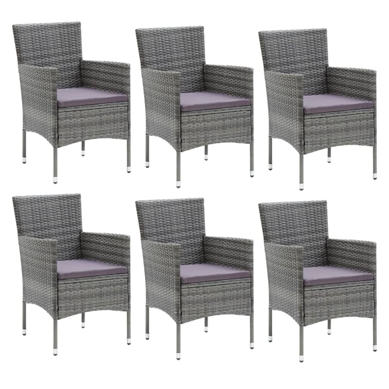 Afuera Living PE Rattan & Steel Dining Set in Gray/Black/Dark Gray