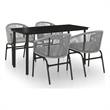 Afuera Living Powder-Coated Steel Medium Garden Dining Set in Gray