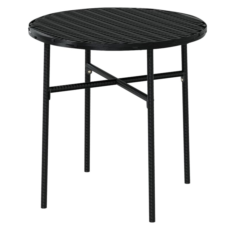 Afuera Living PE Rattan Small Stackable Garden Dining Set in Black