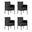 Afuera Living Solid Acacia Wood Medium 5 Piece Dining Set in Black