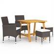 Afuera Living Solid Acacia Wood Medium Durable Dining Set in Brown