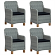 Afuera Living Dining Set in Light Gray Chair With in Black Cushion