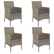 Afuera Living PE Rattan Medium Patio Dining Set in Gray - Set of 4