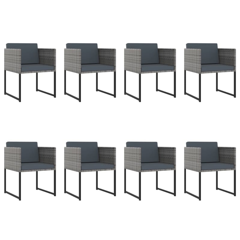 Afuera Living Poly Rattan Large Seats 12 Garden Dining Set in Gray