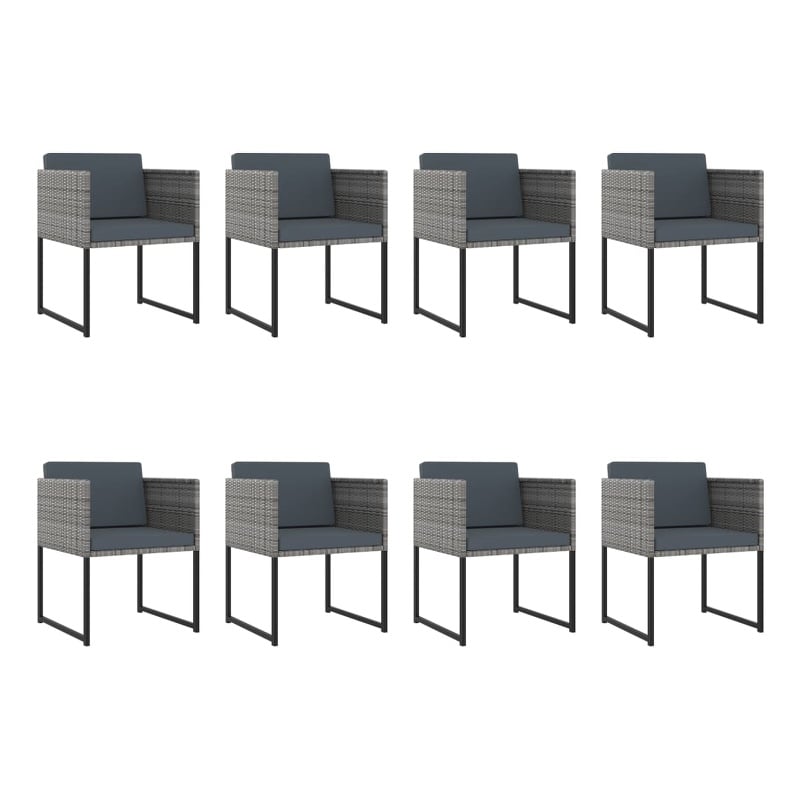Afuera Living Poly Rattan Large Seats 12 Garden Dining Set in Gray