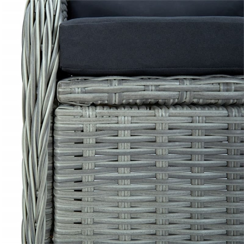 Afuera Living Poly Rattan Standard Garden Dining Set in Light Gray