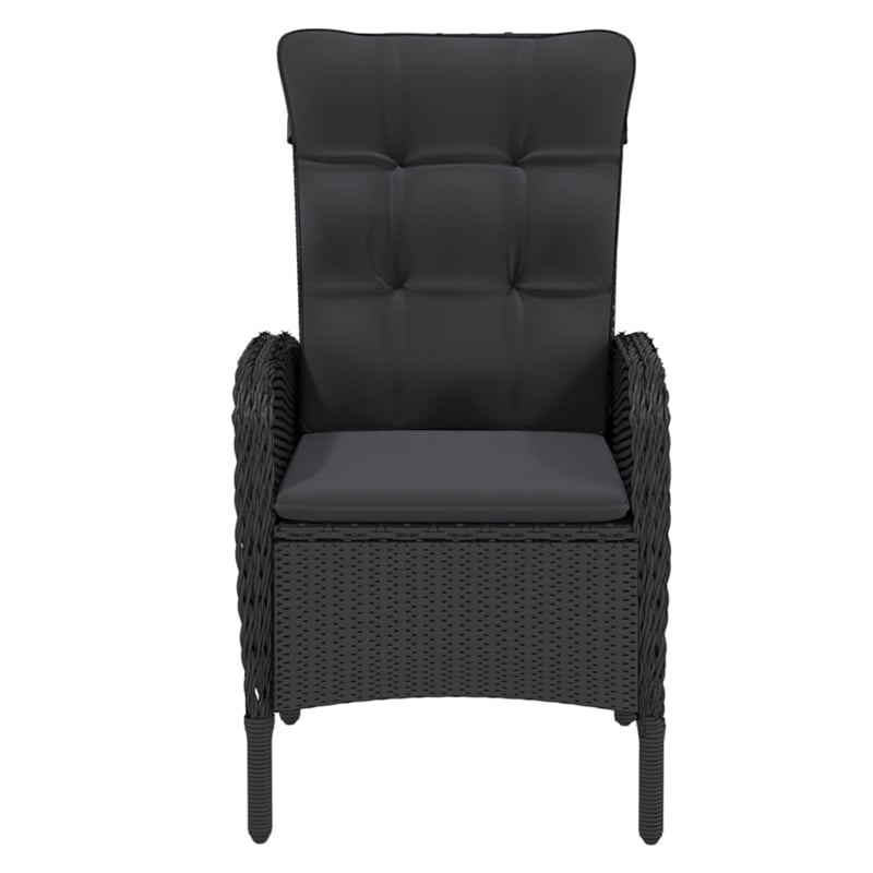 Afuera Living 7 Piece Garden Dining Set in Black Poly Rattan