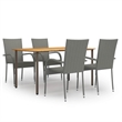 Afuera Living Solid Acacia Wood Large Dining Set in Gray/Natural