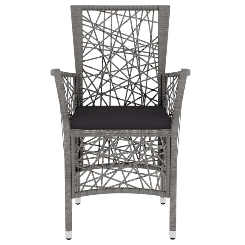 Afuera Living PE Rattan Medium Durable Garden Dining Set in Gray